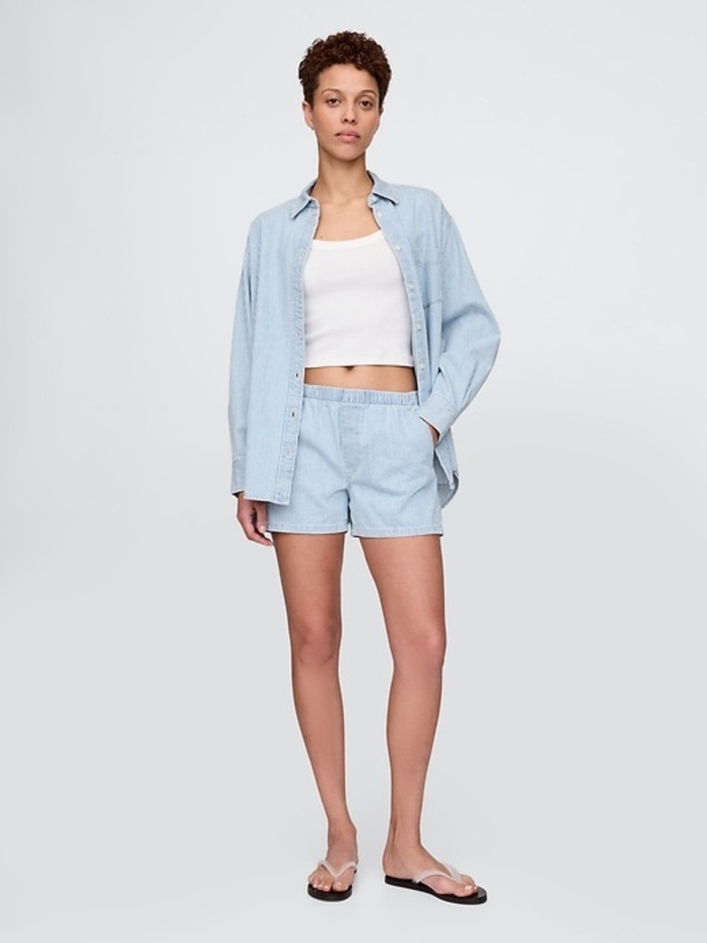 GAP Mid Rise Easy Denim Boxer Shorts